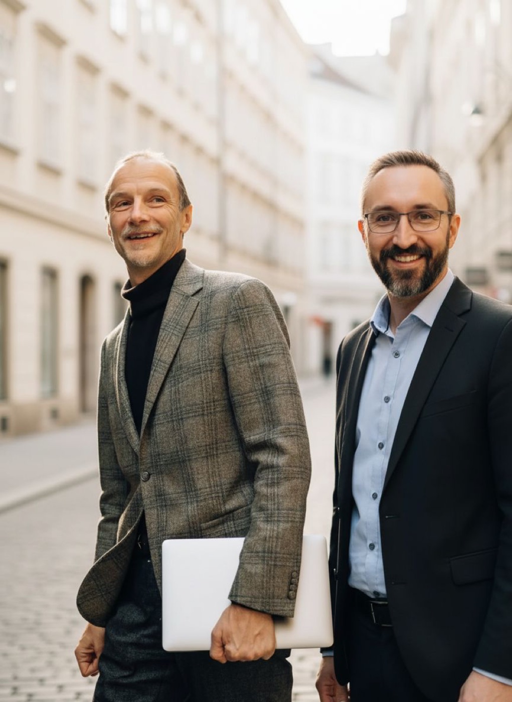 Tim Rosen und Friedrich Howanietz von Aqua Consulting in der Wiener Innenstadt